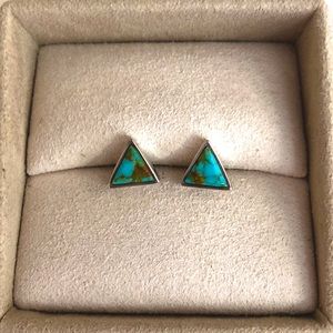 Sterling Silver Turquoise Triangle Stud Earring NB